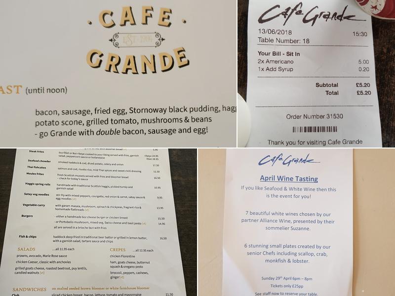 Cafe Grande Menu