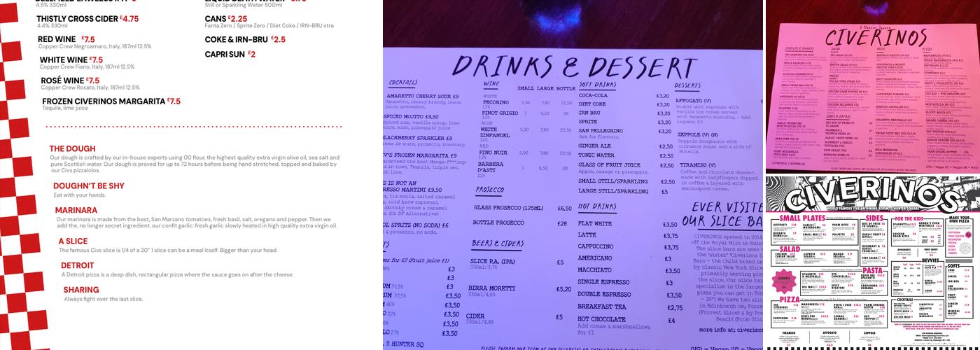 Civerinos Hunter Square (the original) Menu