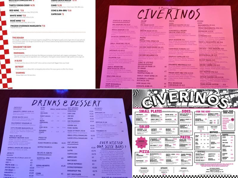 Civerinos Hunter Square (the original) Menu