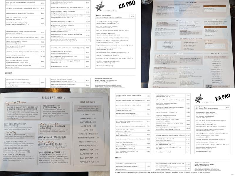 Ka Pao Edinburgh Menu