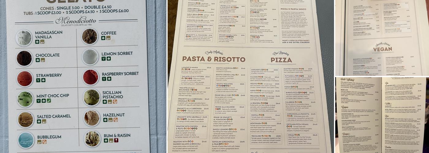 Vittoria on the Bridge Menu