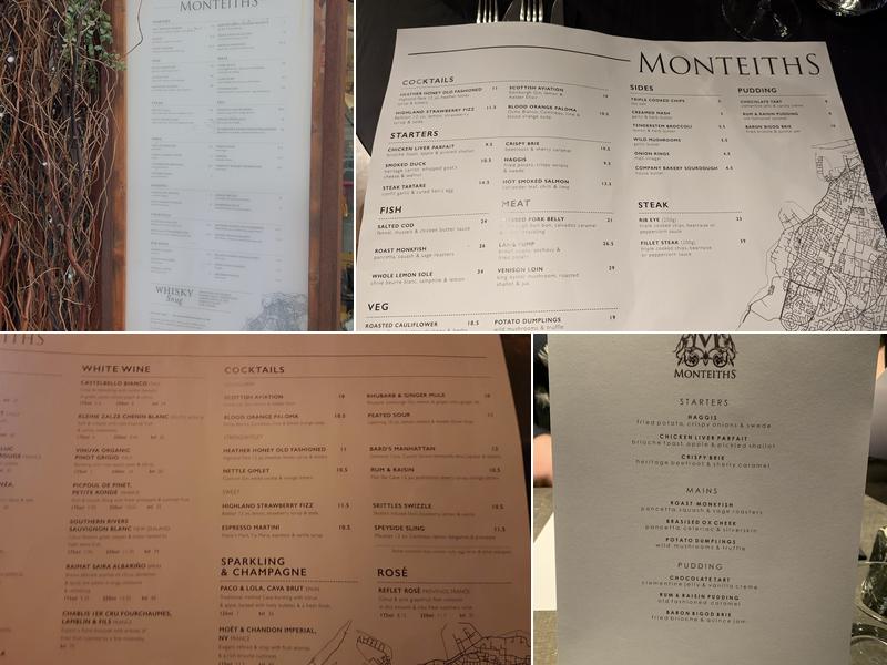 Monteiths Menu