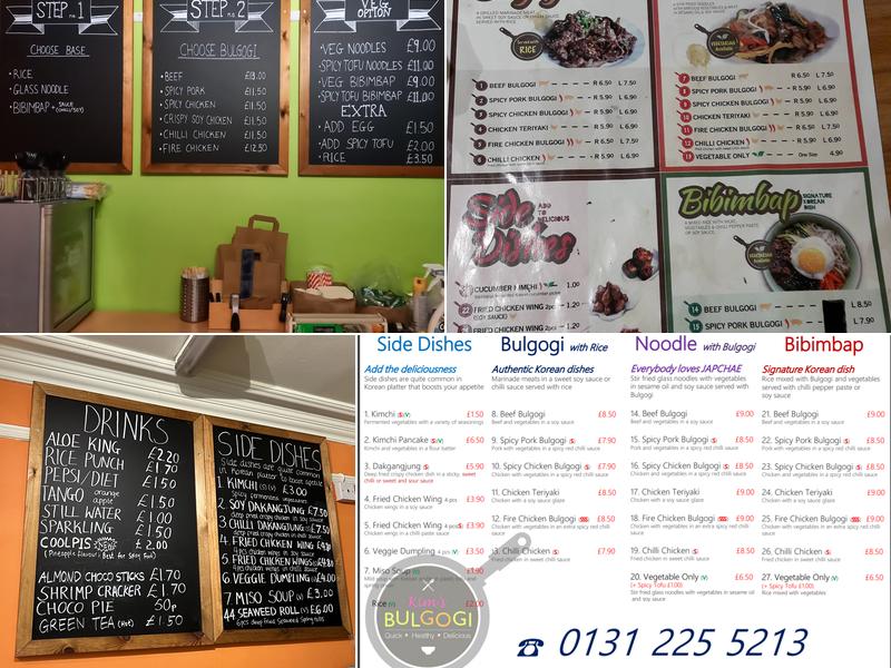 Kim's Bulgogi Menu