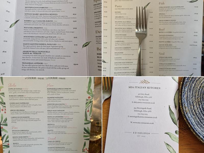 Mia Italian Kitchen Morningside Menu