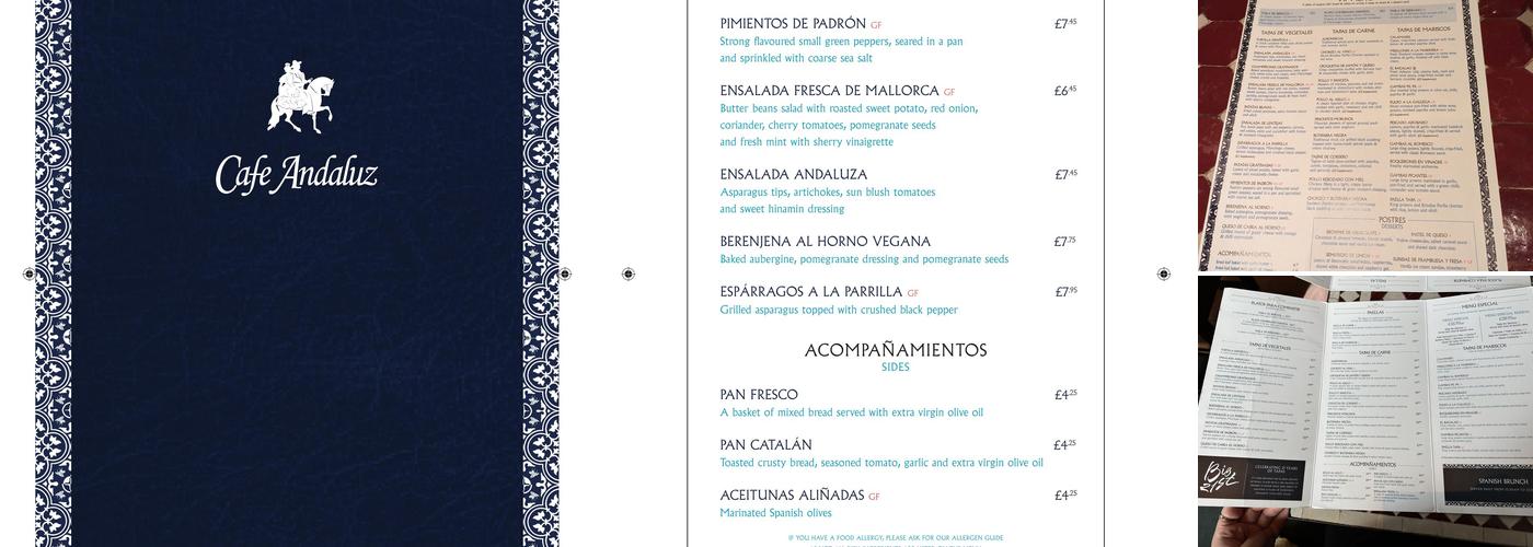 Cafe Andaluz Old Town Menu
