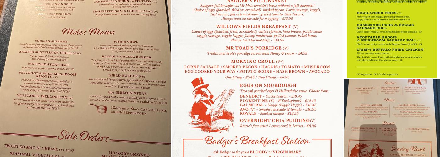 Badger & Co Menu