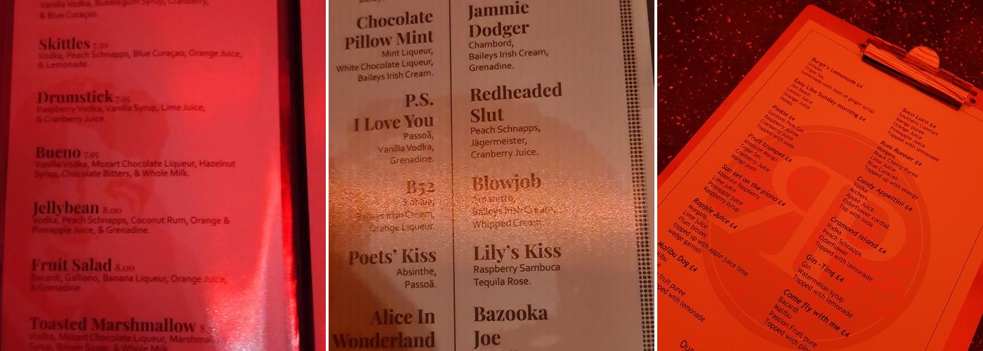 The Rat Pack - Piano & Cocktail Bar Menu