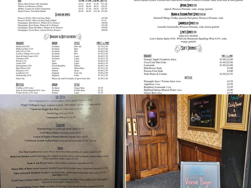 The Theatre Royal Bar Menu