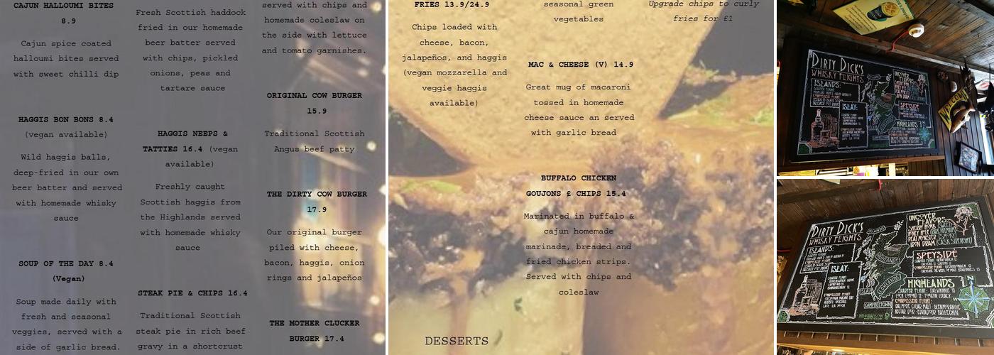 Dirty Dick's Pub Menu
