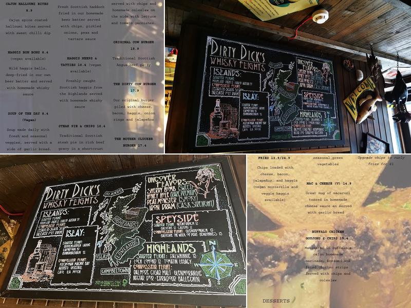 Dirty Dick's Pub Menu