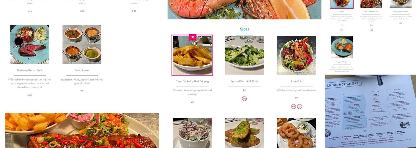 The Mussel and Steak Bar Menu