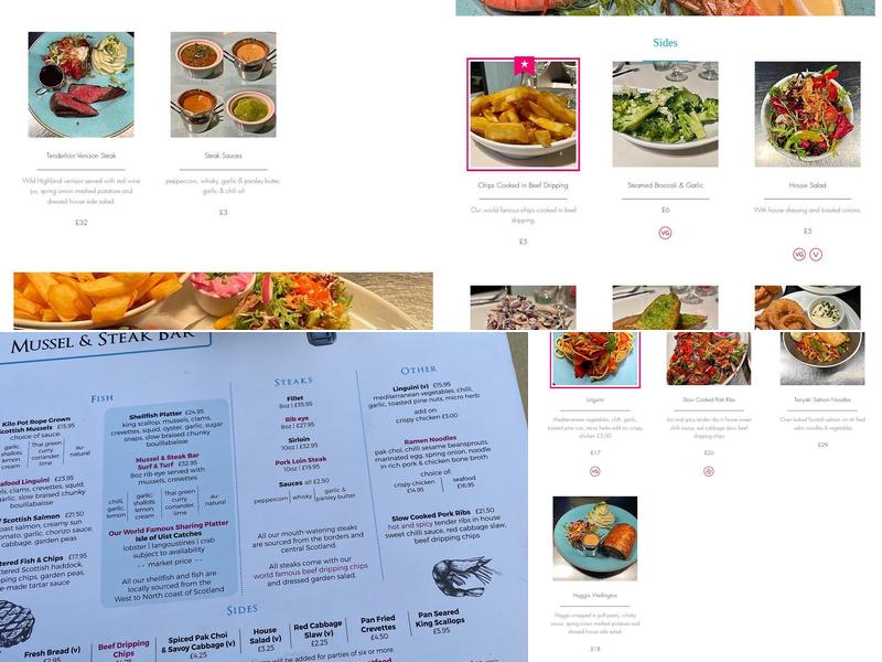 The Mussel and Steak Bar Menu