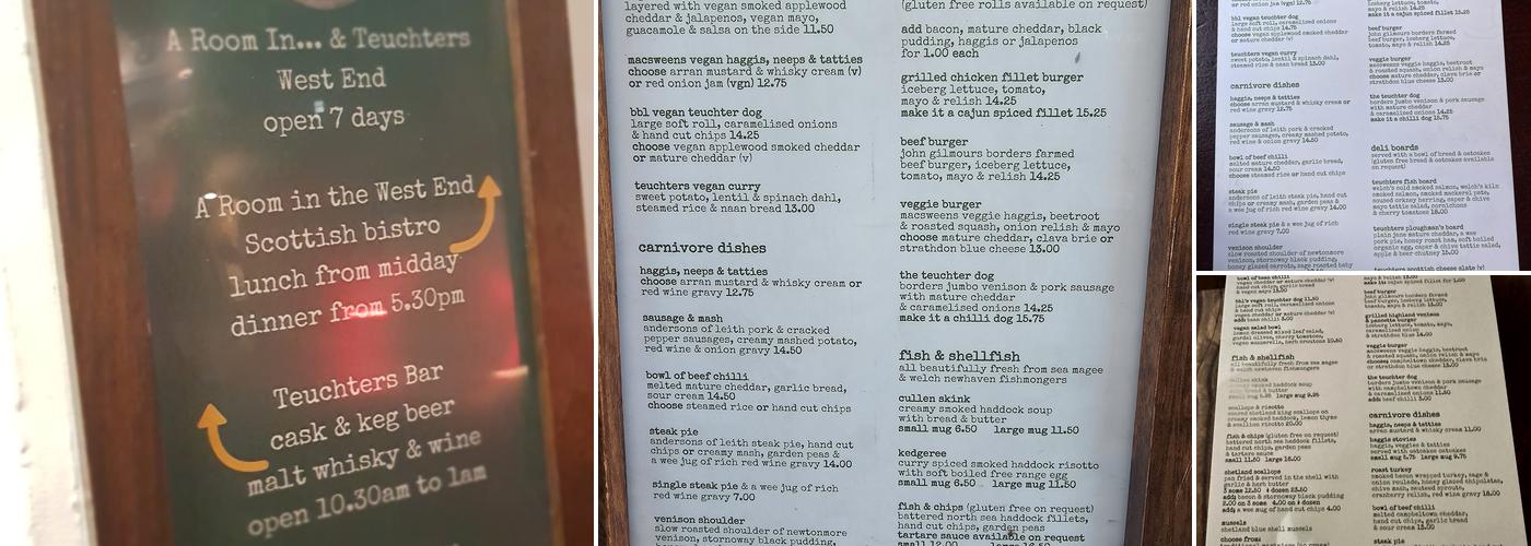 Teuchters Menu
