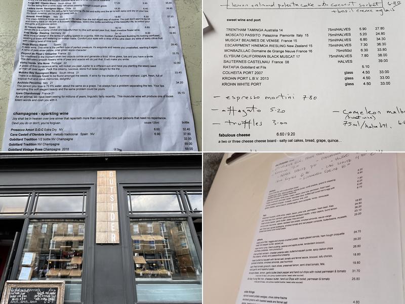 The Outsider Restaurant Menu