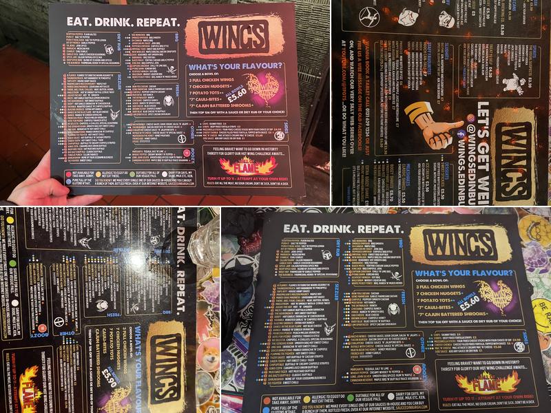 Wings Menu