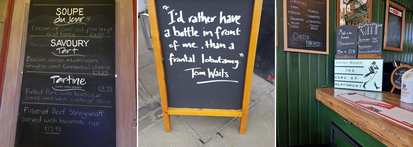 The Earl of Marchmont Menu