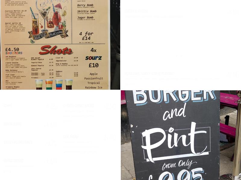 Footlights Bar and Grill Menu