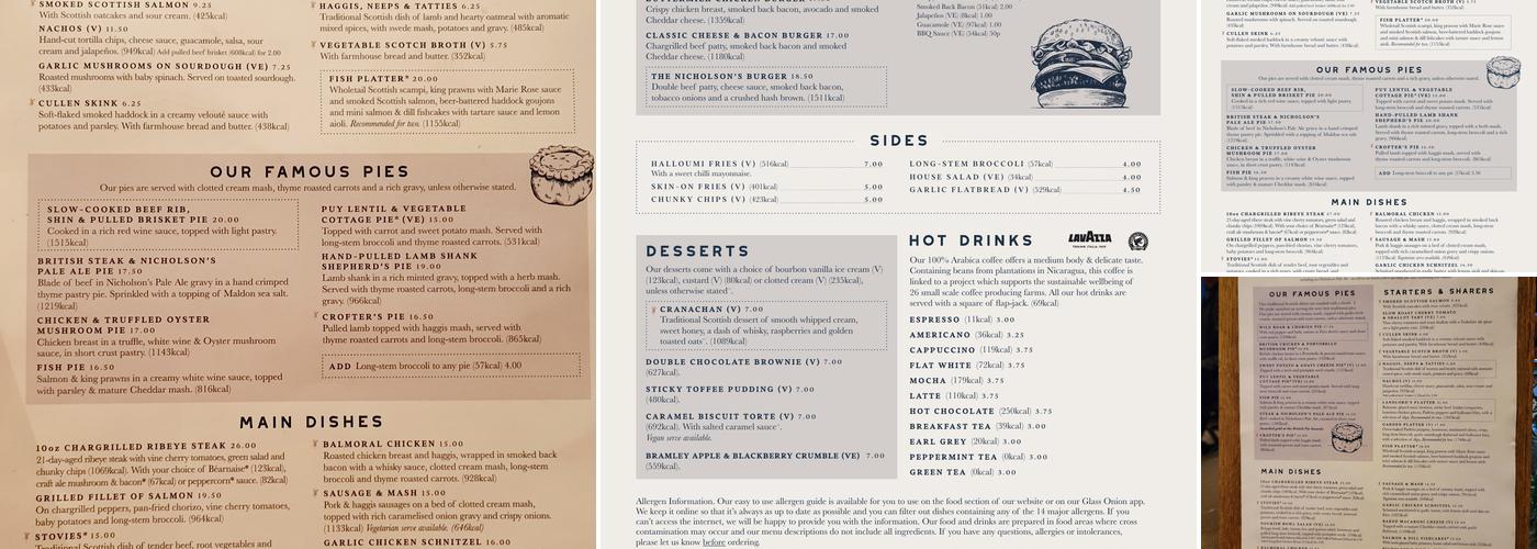 Greyfriars Bobby's Bar Menu