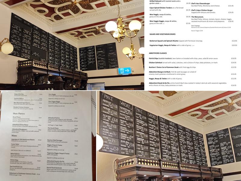 The Abbotsford Bar & Restaurant Menu