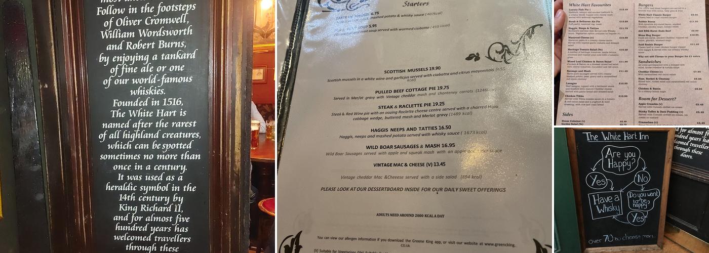 The White Hart Inn Menu