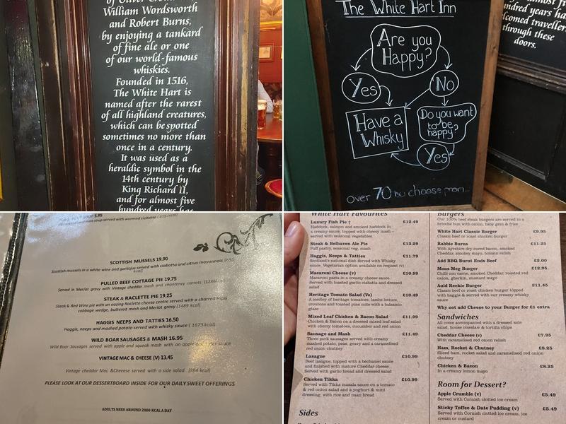 The White Hart Inn Menu