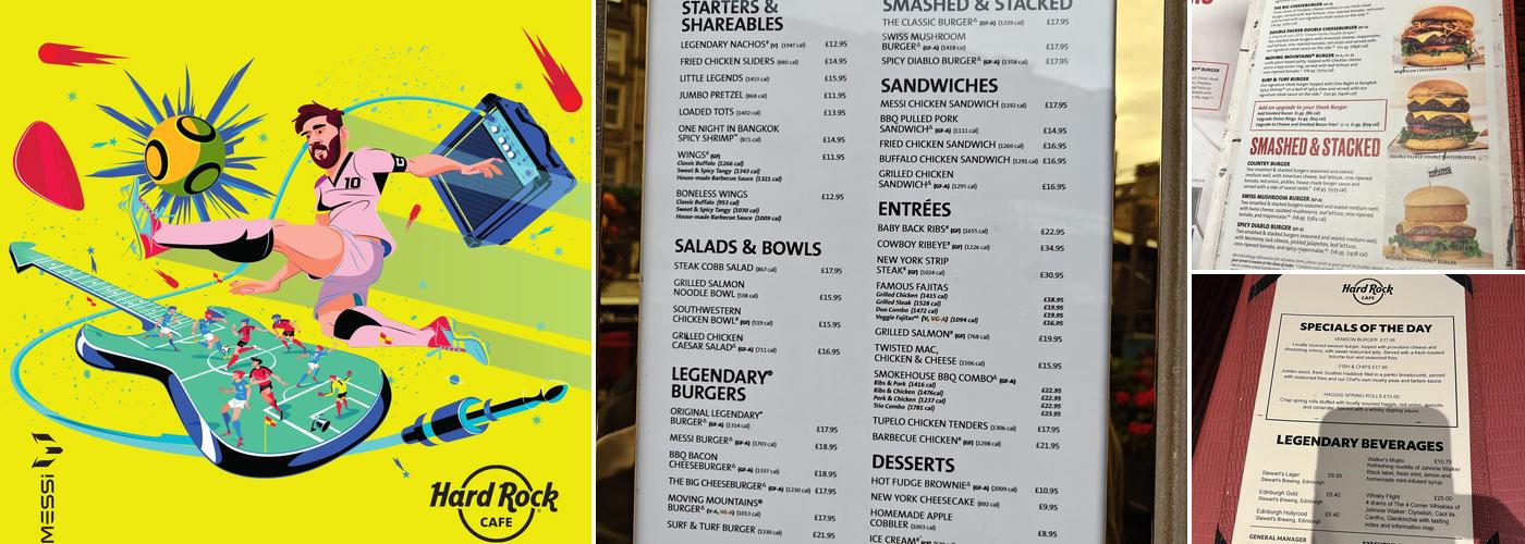 Hard Rock Cafe Menu