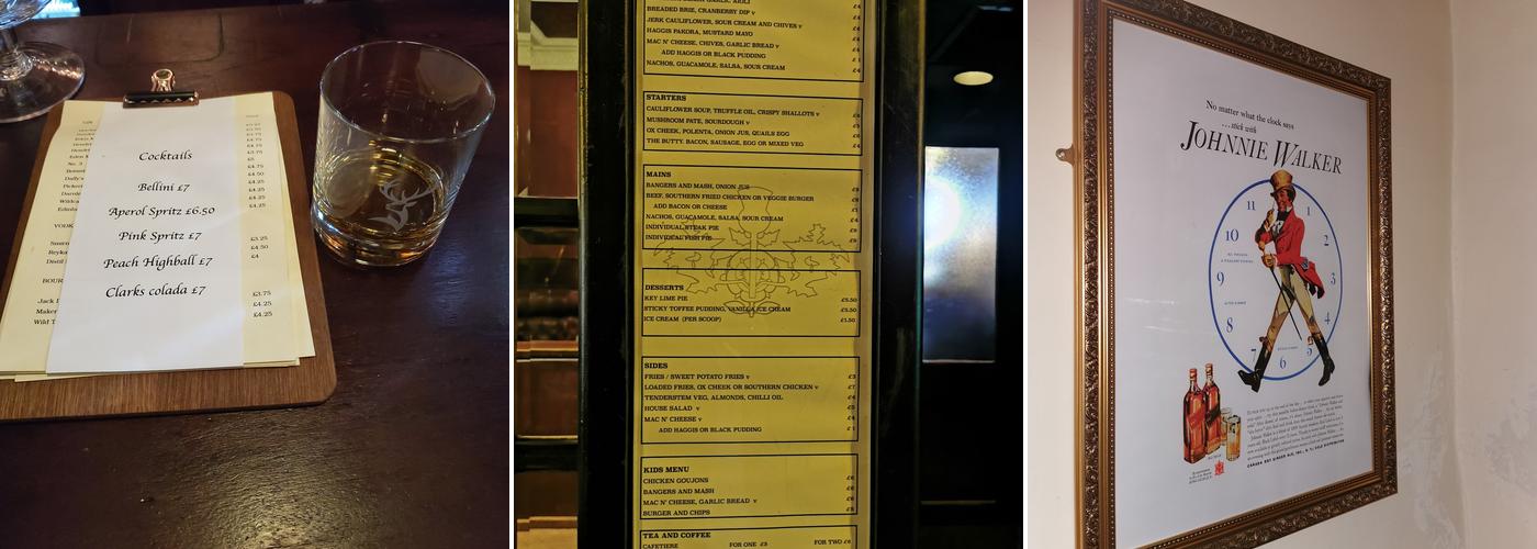 Clark's Bar Menu
