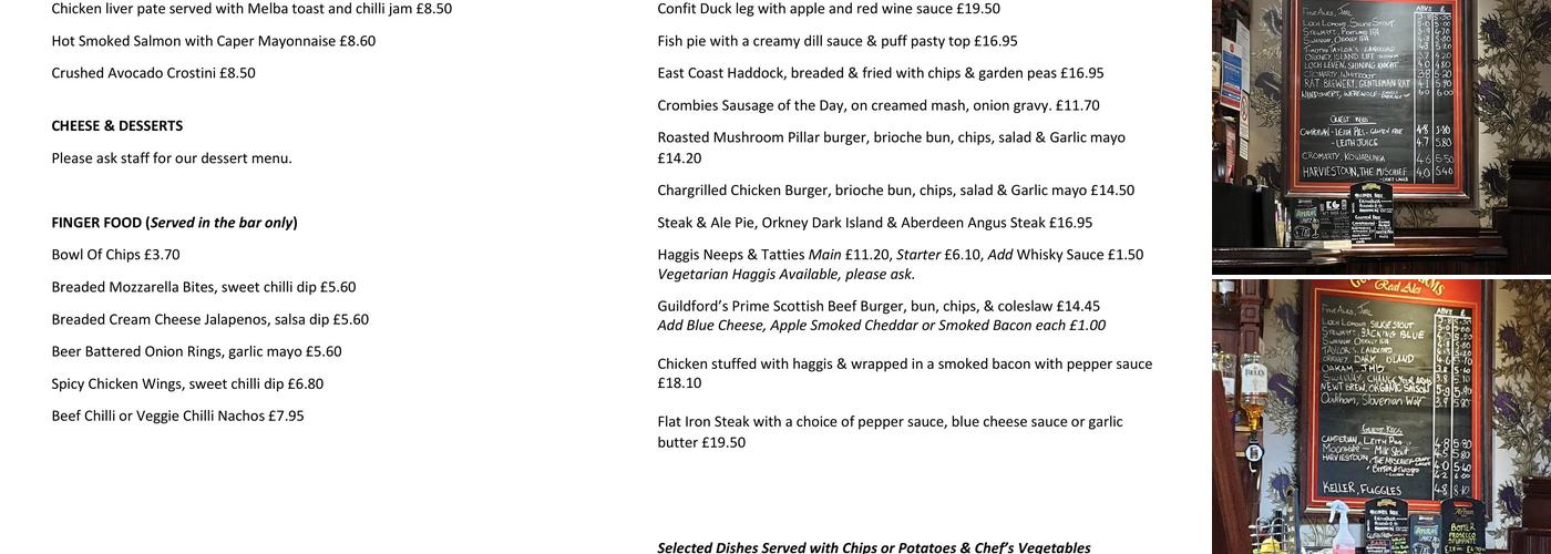 The Guildford Arms Menu