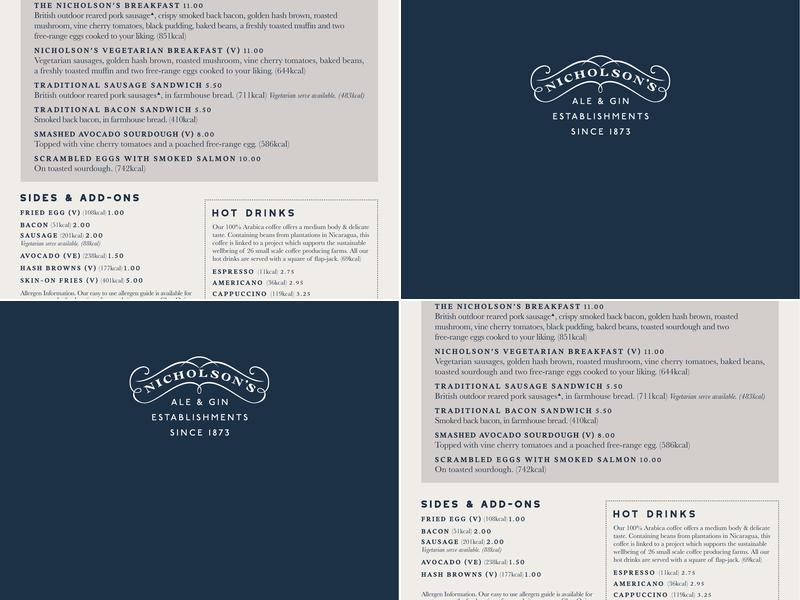 Rose Street Brewery Menu
