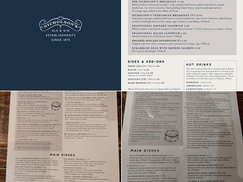 The Mitre Bar Menu