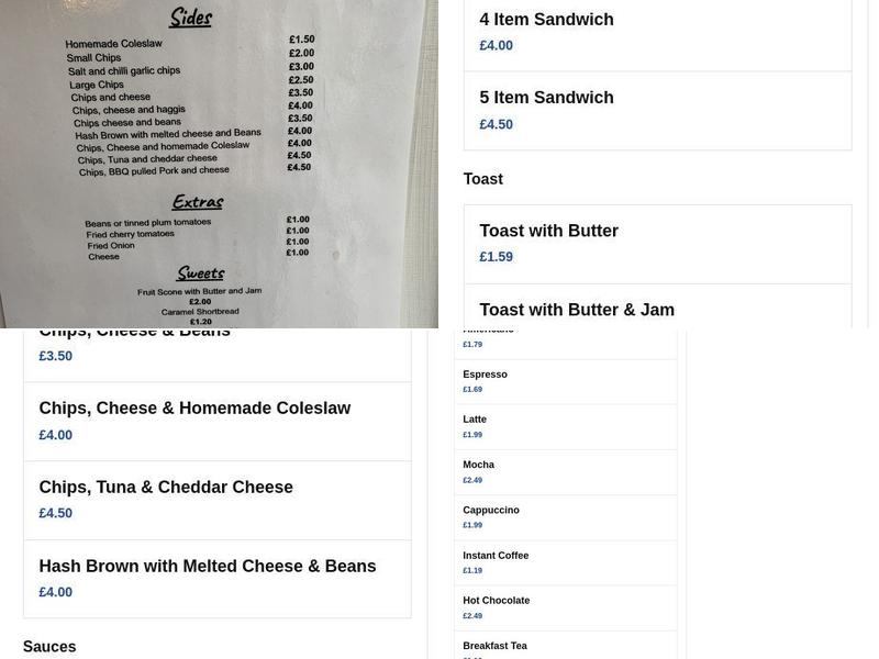 Quick & Plenty Cafe Menu