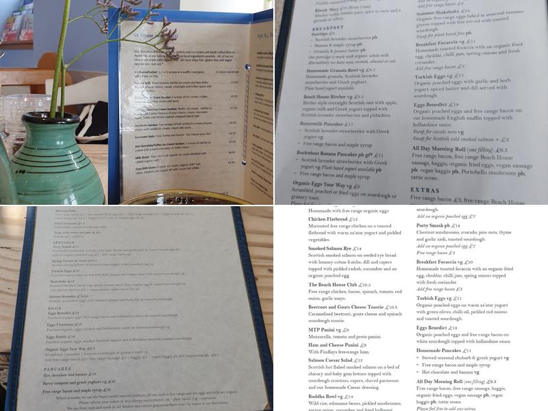 The Beach House Menu