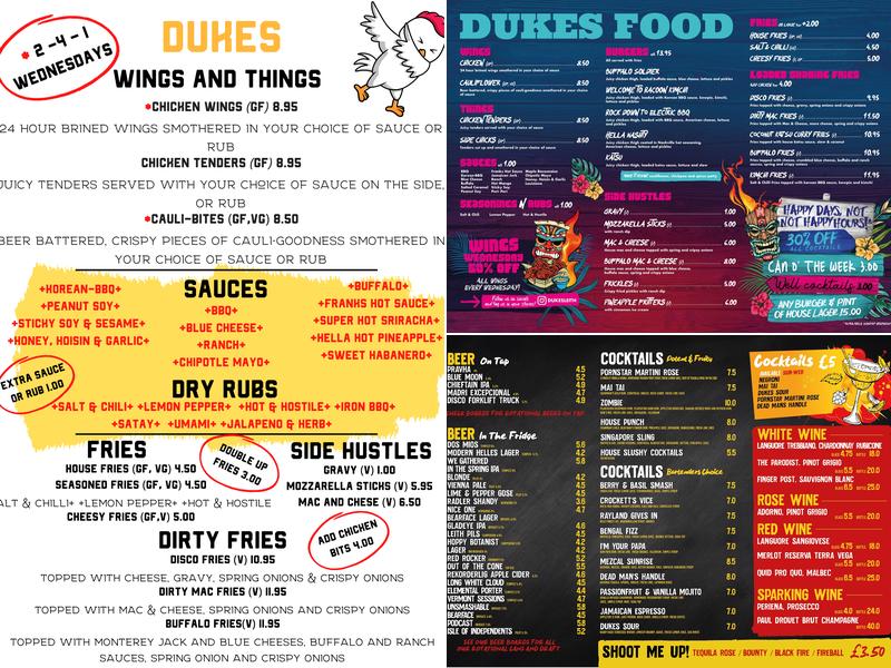 Dukes Menu