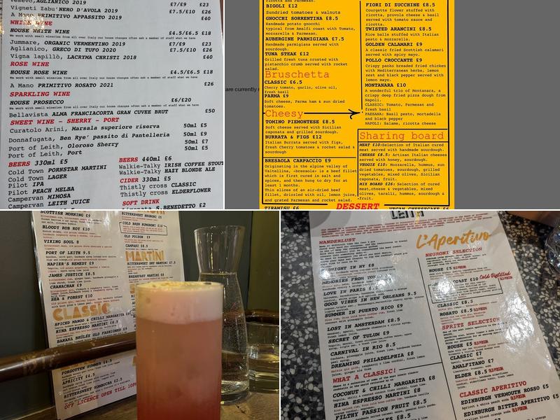 Bittersweet leith Menu