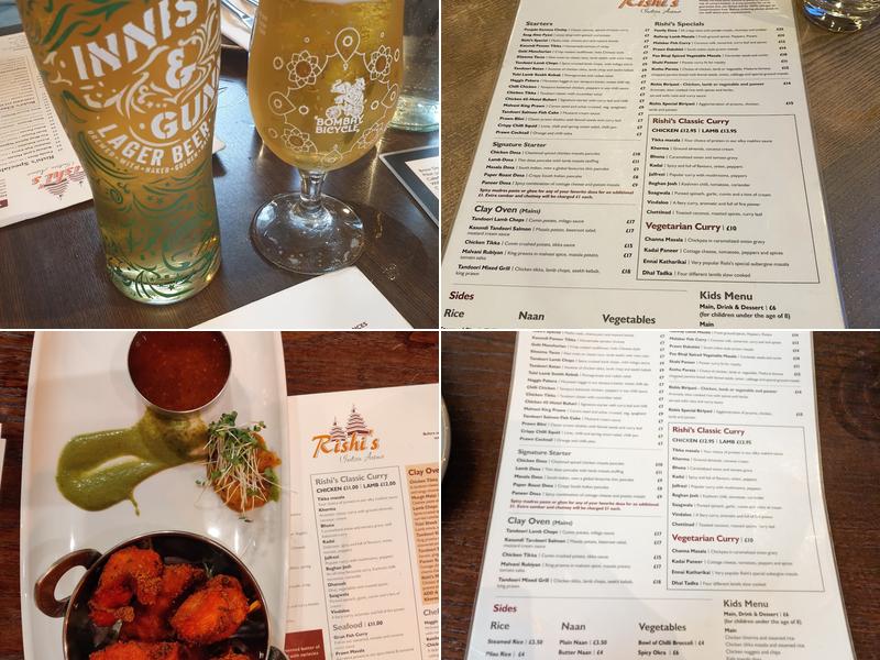 Rishi's Indian Aroma Menu