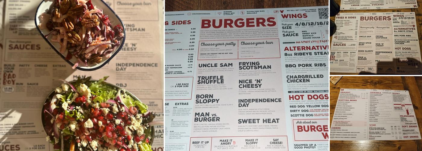 Burgers and Beers Grillhouse Menu