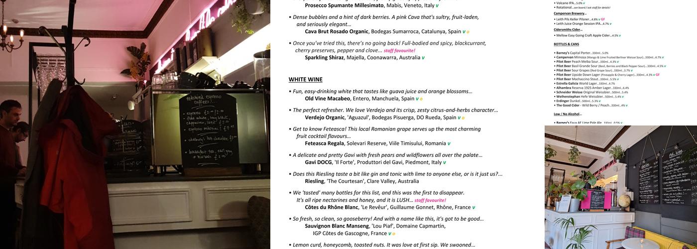 Abode Café Bar Menu