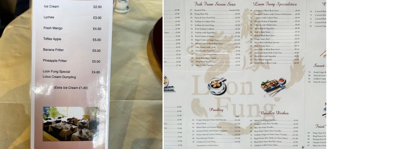 Loon Fung Menu
