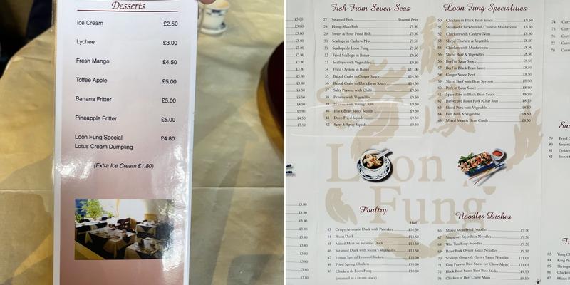 Loon Fung Menu