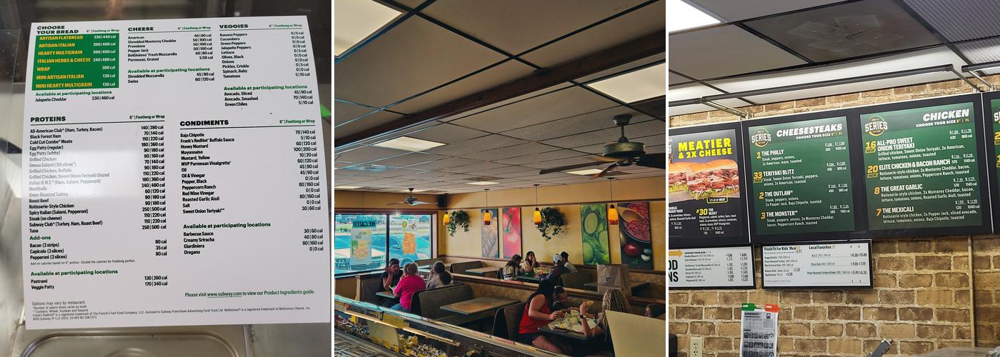 Subway Menu
