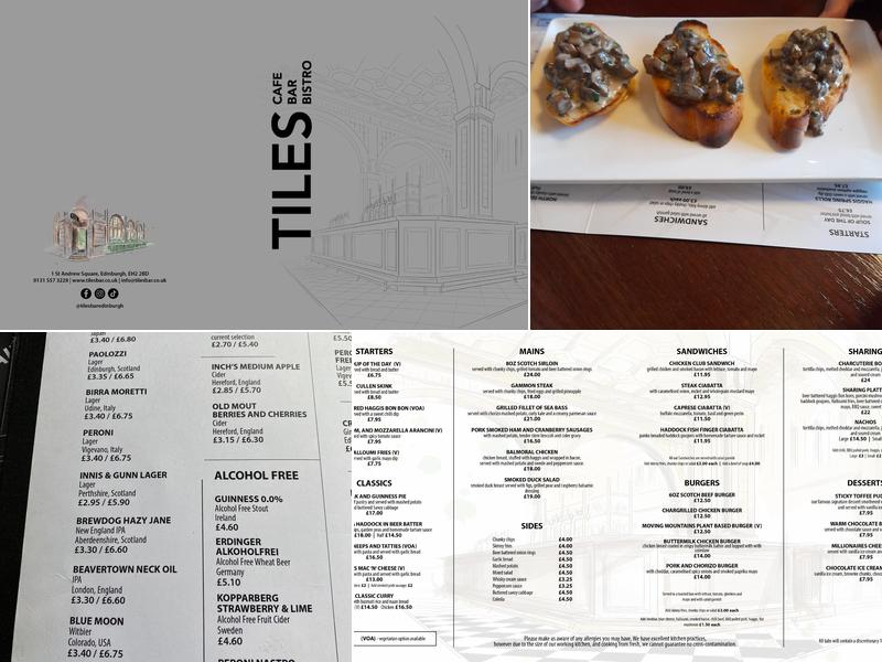 Tiles Bar Menu