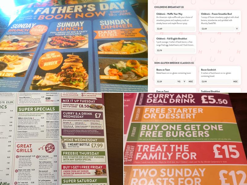 Chequers (Coal Aston) Menu