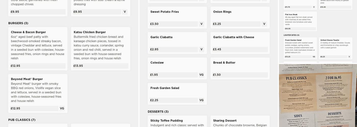 Festival Edinburgh Menu