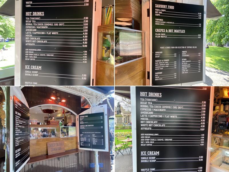 Sir Walter's Cafe in the Gardens Menu