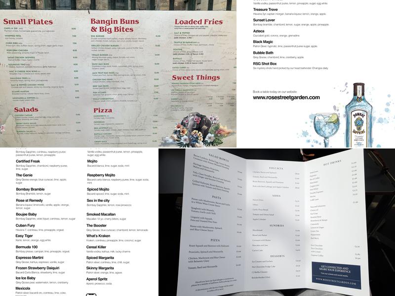 Rose Street Garden Menu