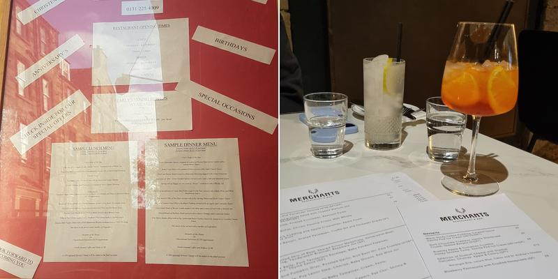 Merchants Restaurant Menu