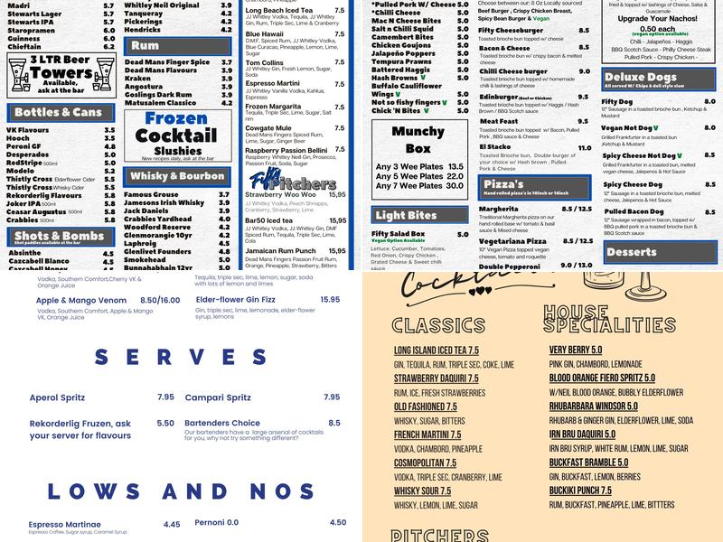 Bar 50 Menu