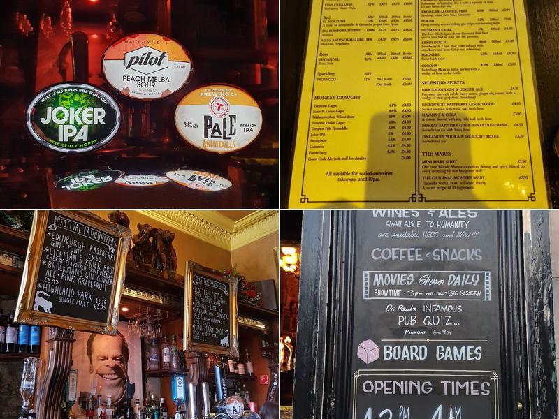 Brass Monkey Drummond Street Menu