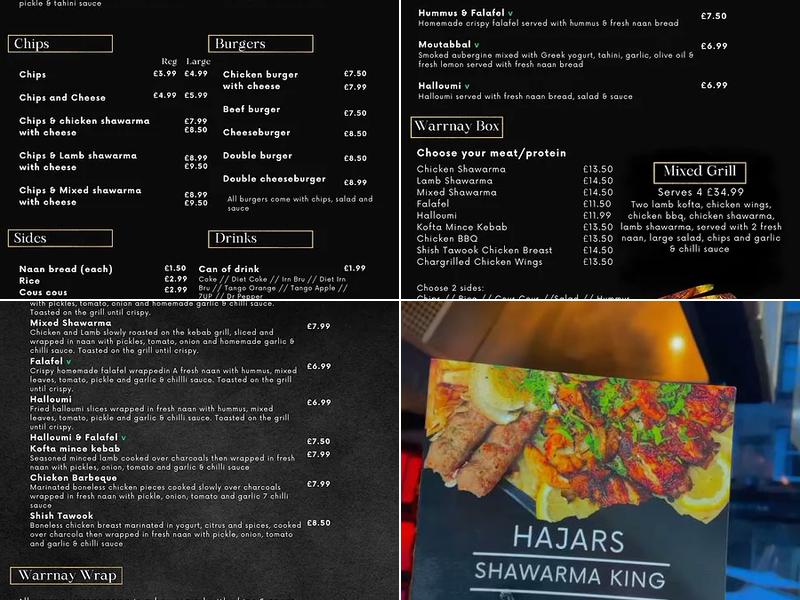 Hajar’s Shawarma King Menu