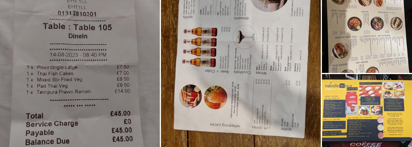 Noodle 'n' Rice Menu